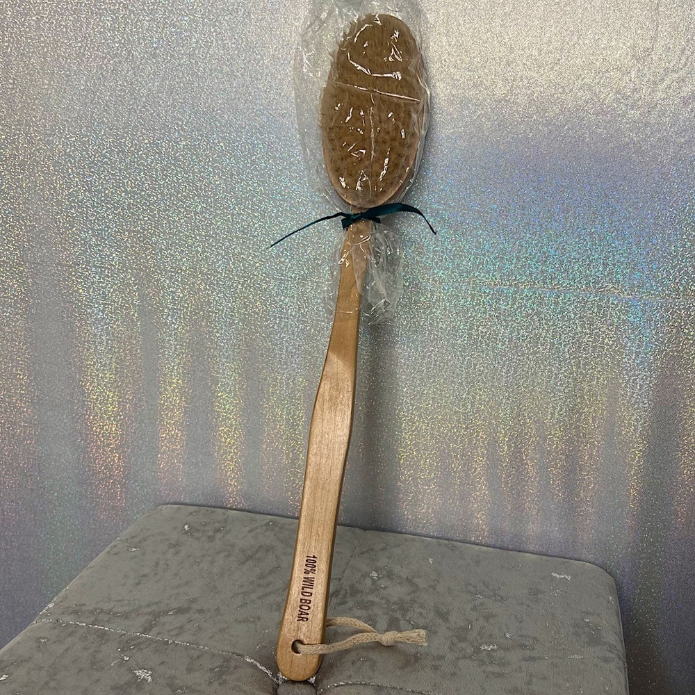 Exfoliating brush 100% wild boar bristles lymphatic drainage anti cellulite dry